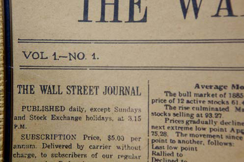Wall Street Journal July 8, 1889 -First Edition No 1 Vol 1 ...